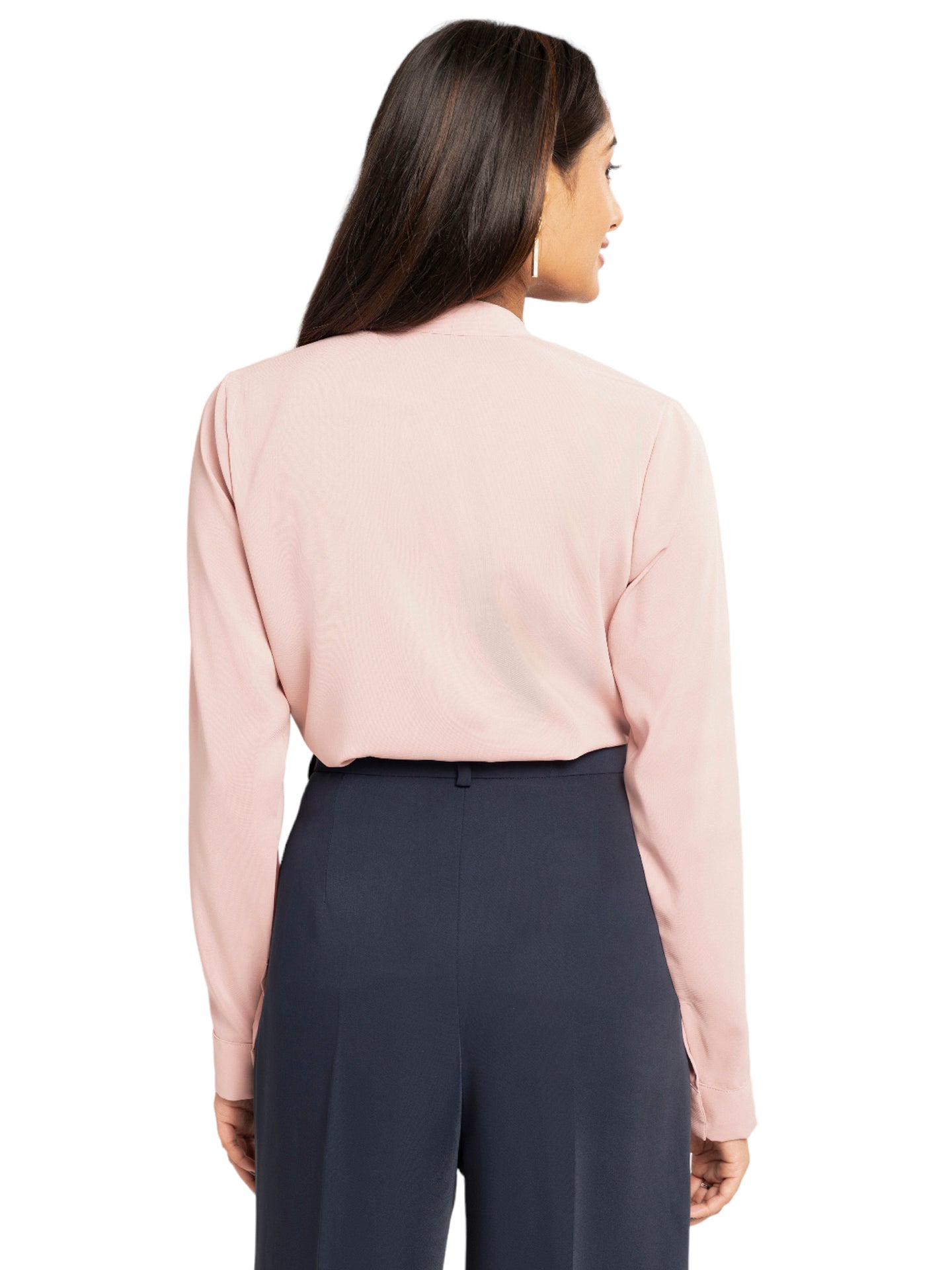 Tie-Up Blush Pink Top with Neck detailing