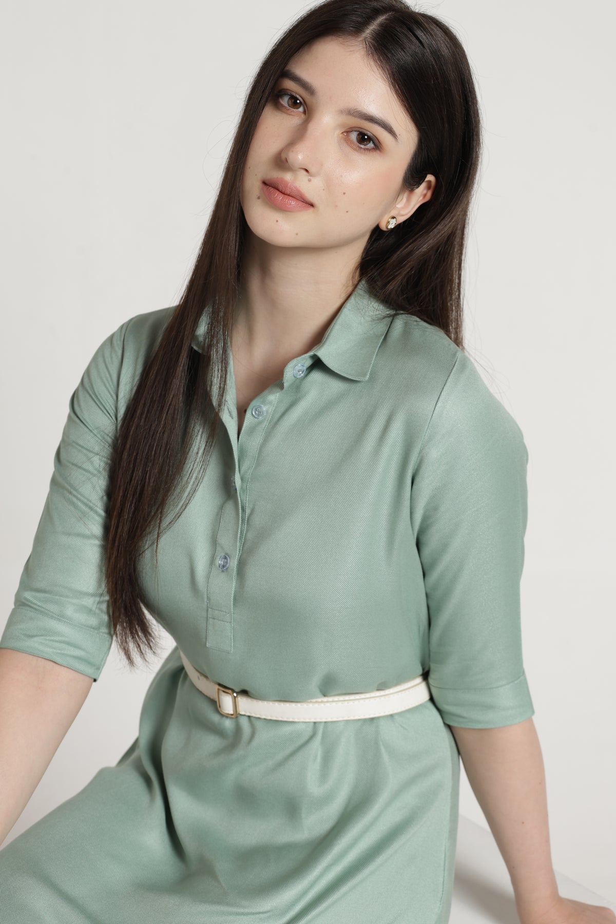 Sage Green Shirt Dress