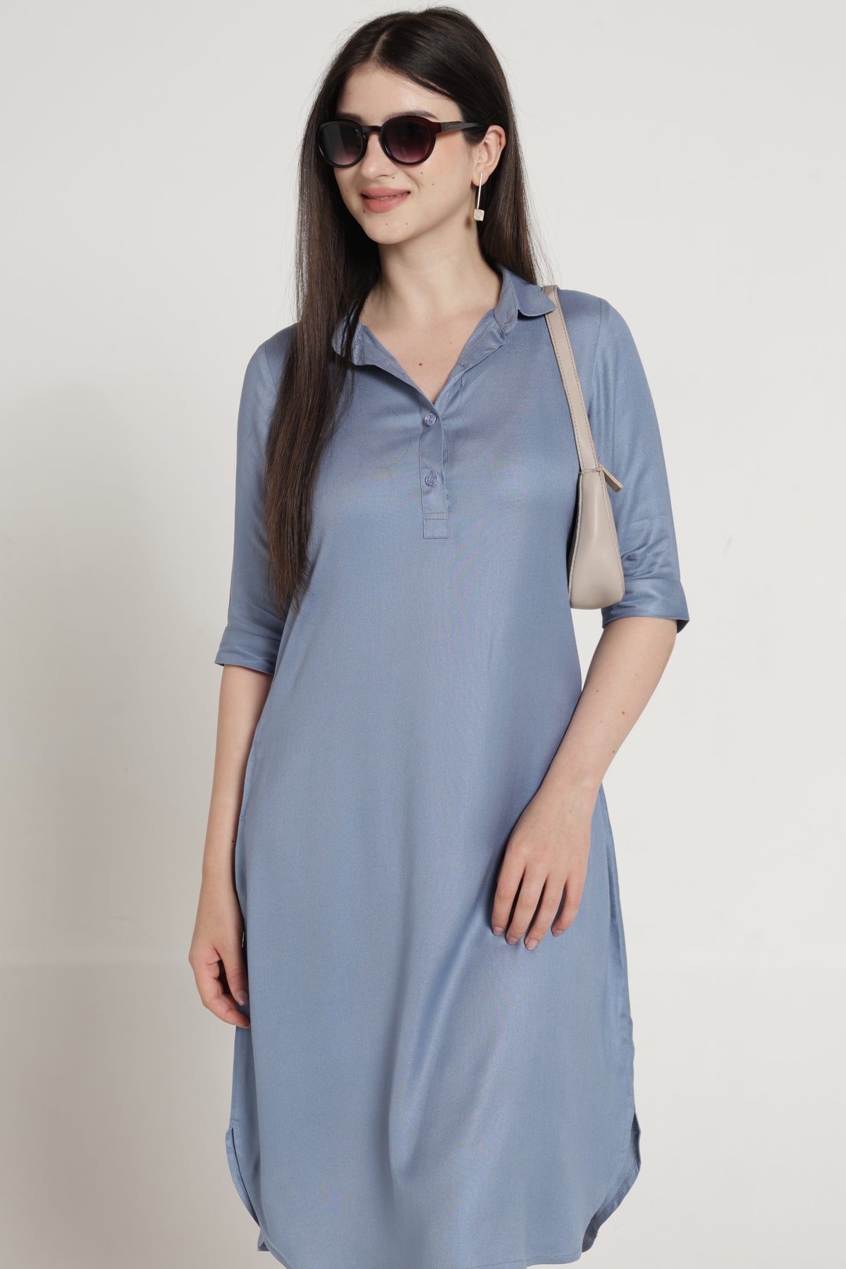 Blue Shirt Dress