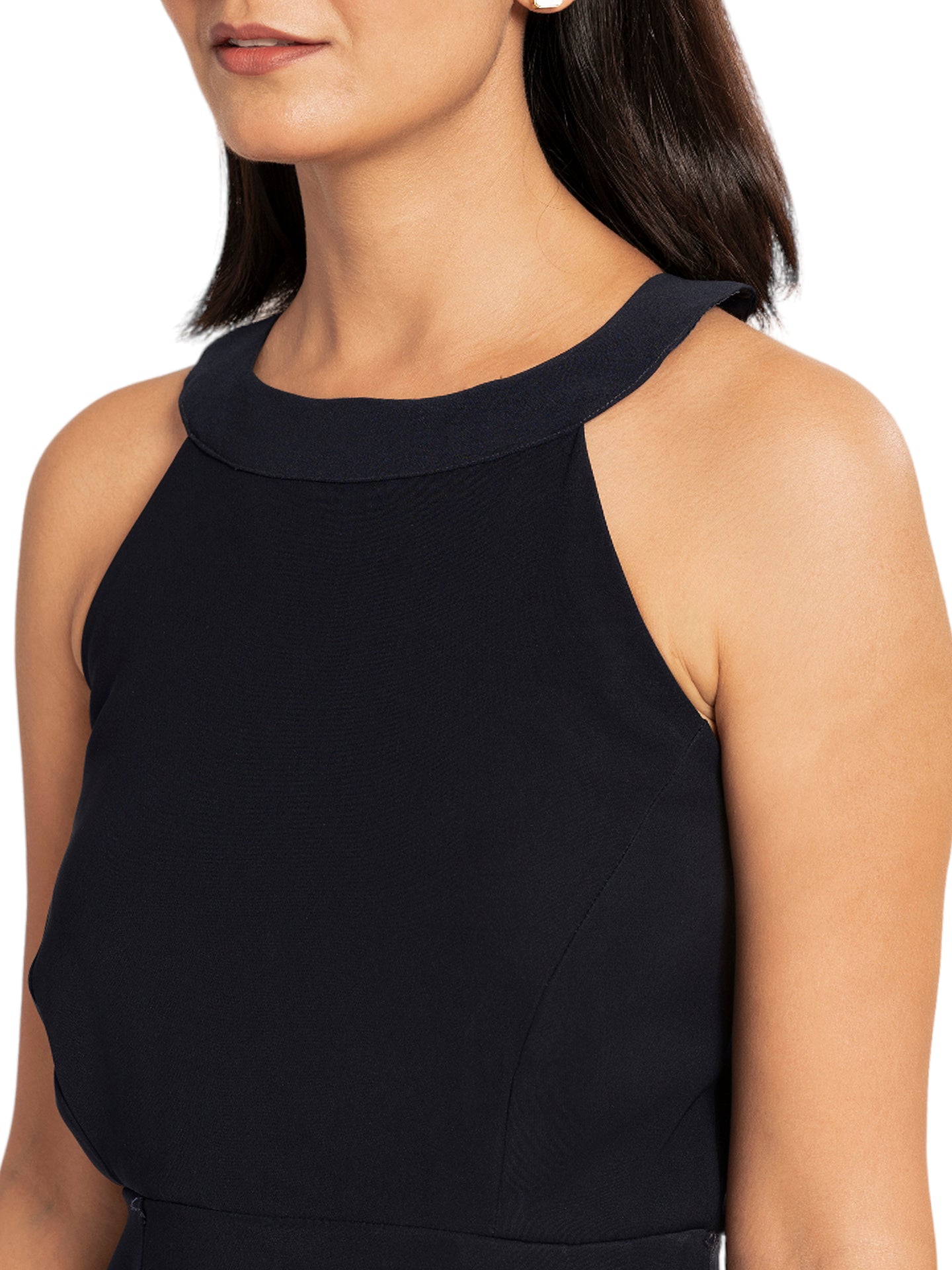 Navy Blue Dress with Back Detailing