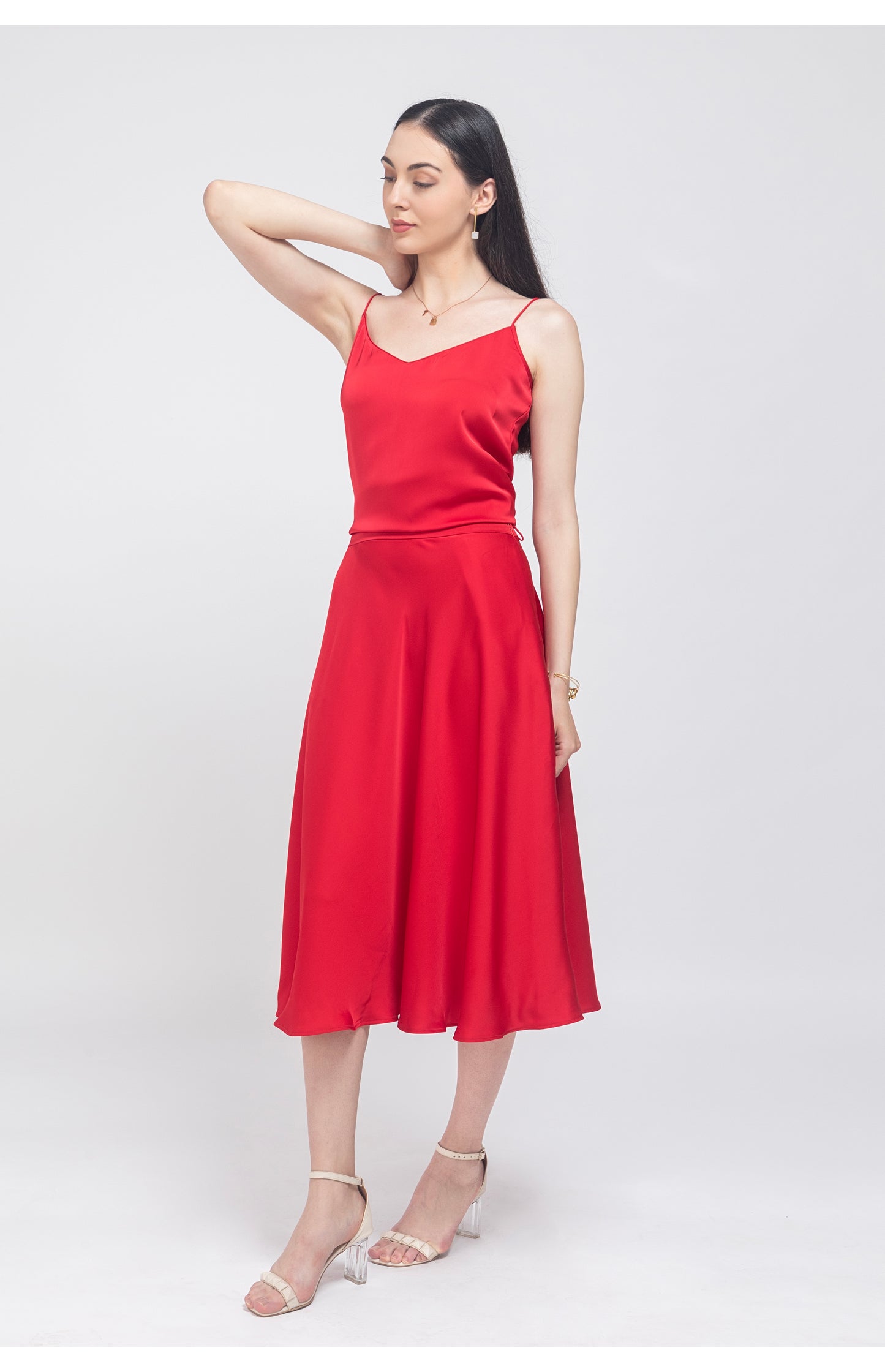 Love Potion: Red Satin Co-ord Set