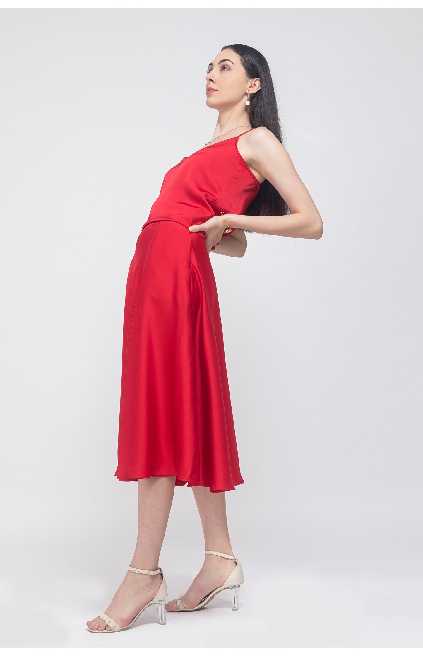Love Potion: Red Satin Co-ord Set