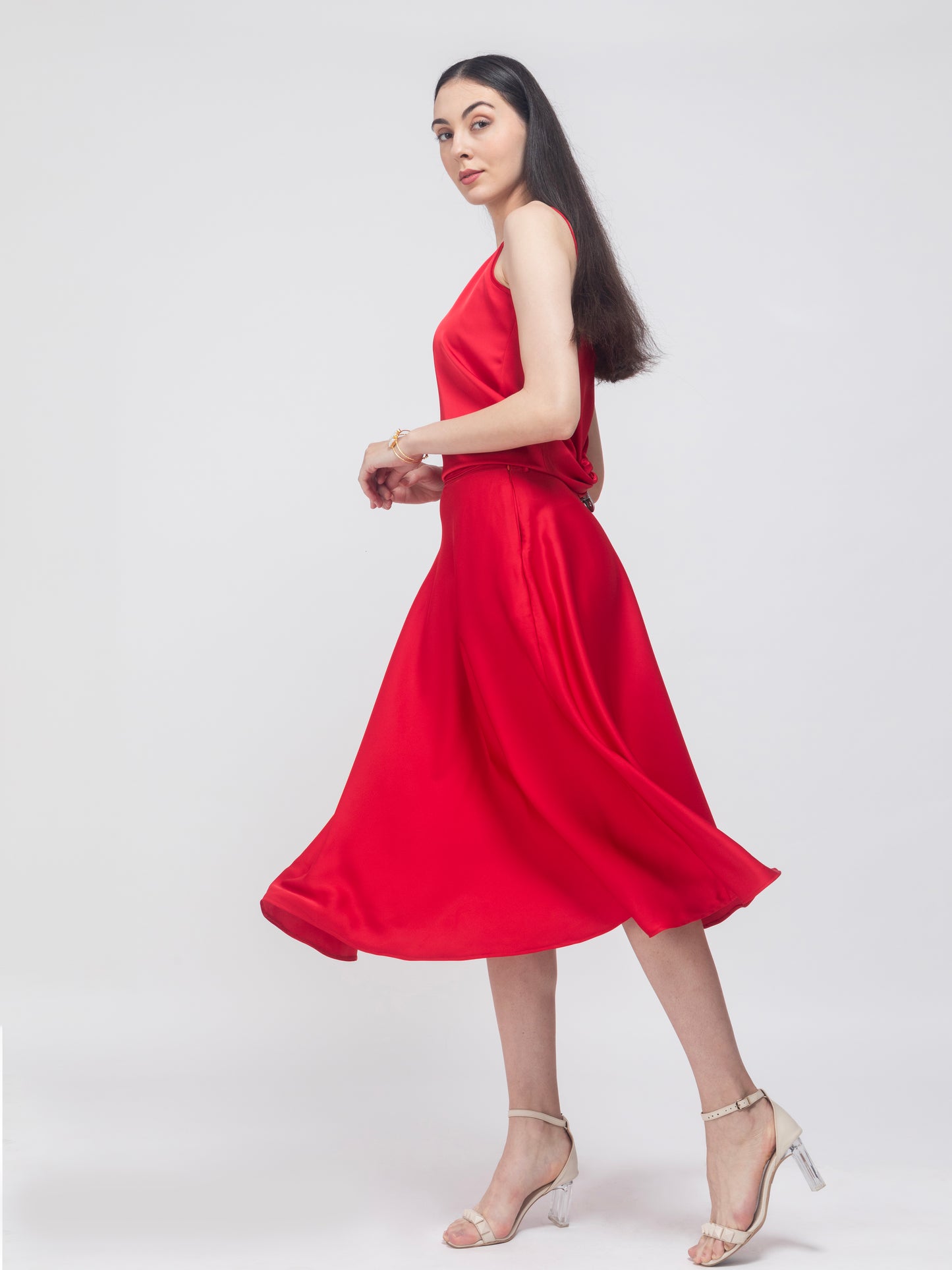 Love Potion: Red Satin Co-ord Set