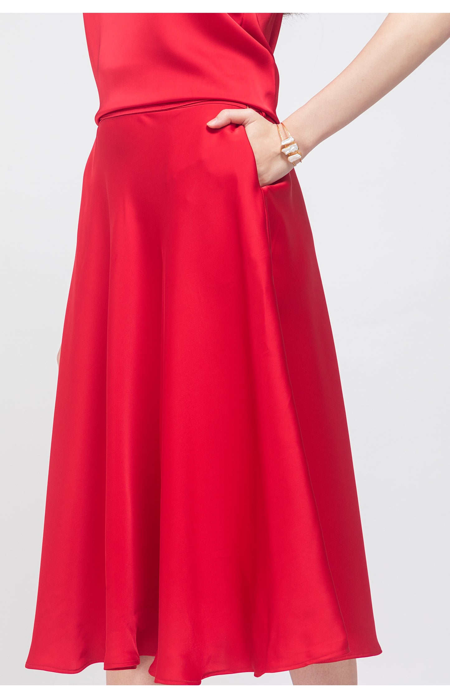 Love Potion: Red Satin Co-ord Set