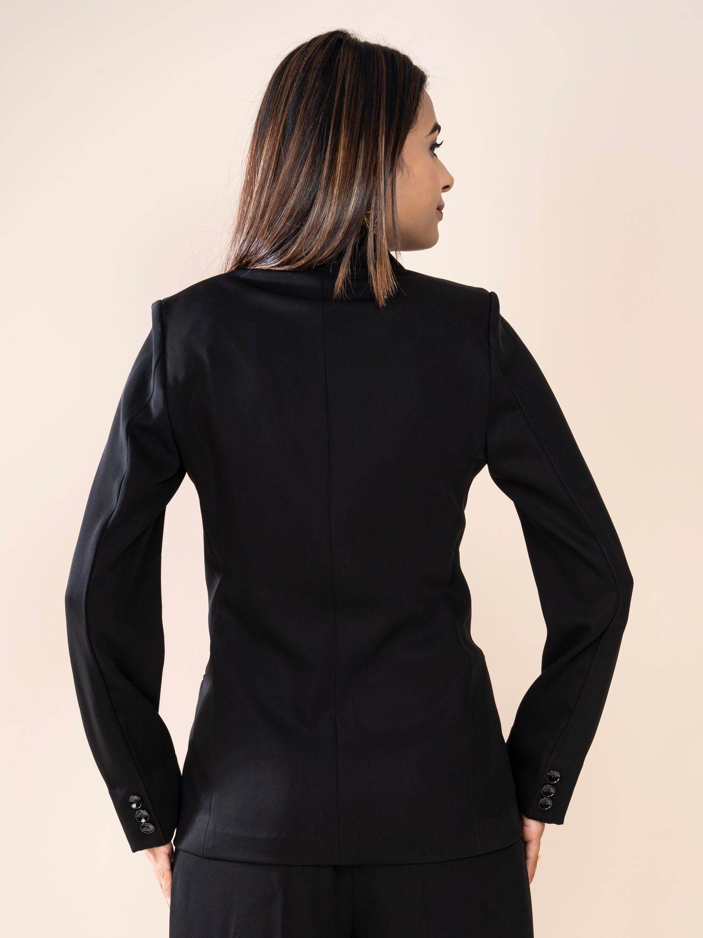 D'Almirah Black Single-Breasted All Season Blazer