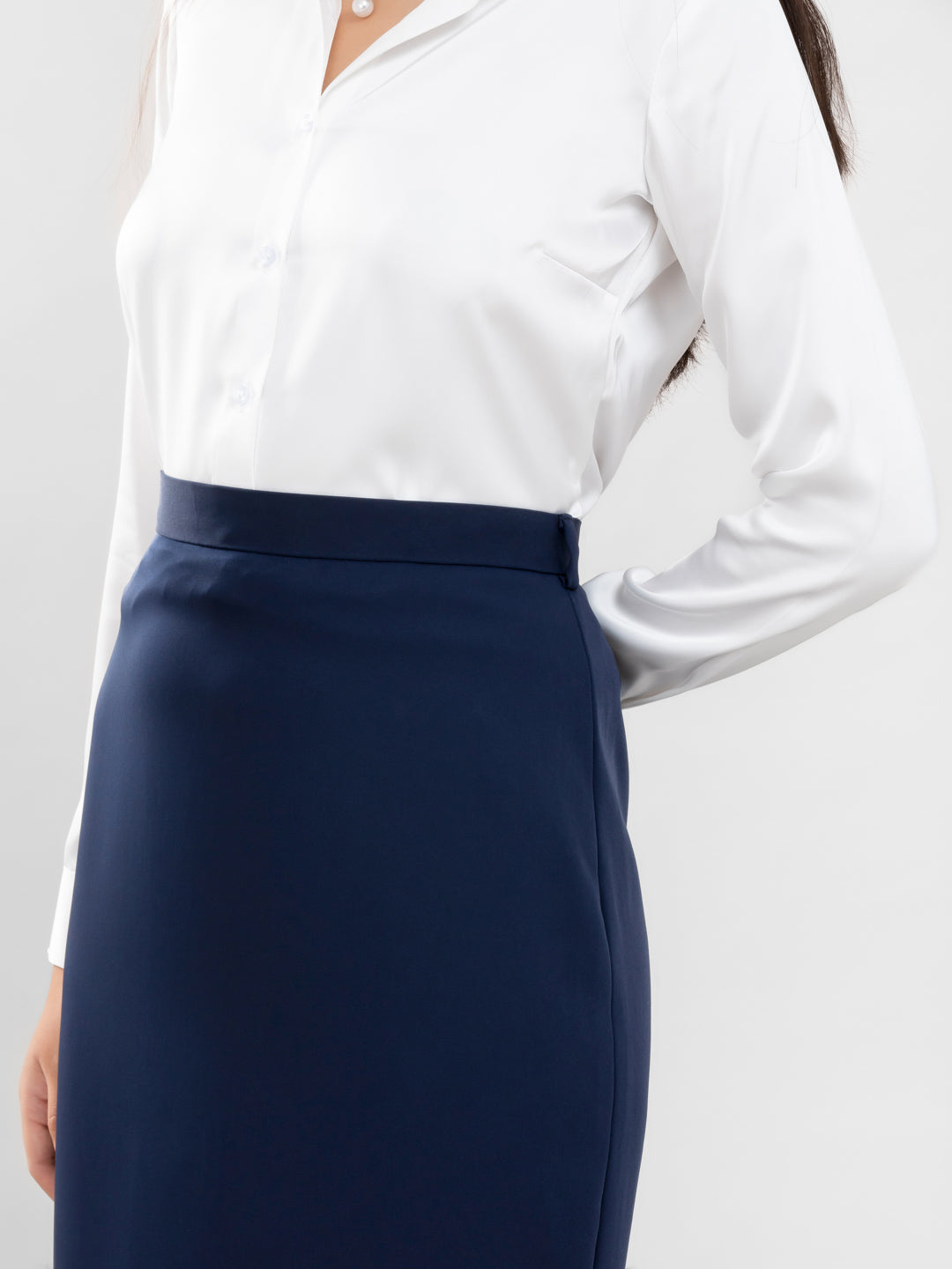 D'Almirah Navy Blue Pencil Skirt