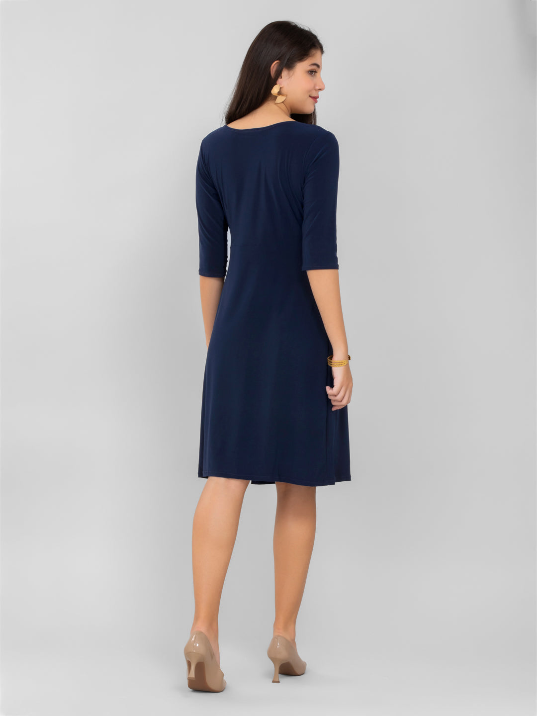 Navy Blue Wrap Dress