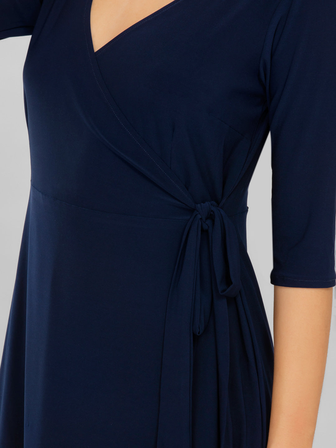Navy Blue Wrap Dress