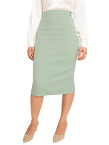 Sage Green Pencil Skirt with Back Slit