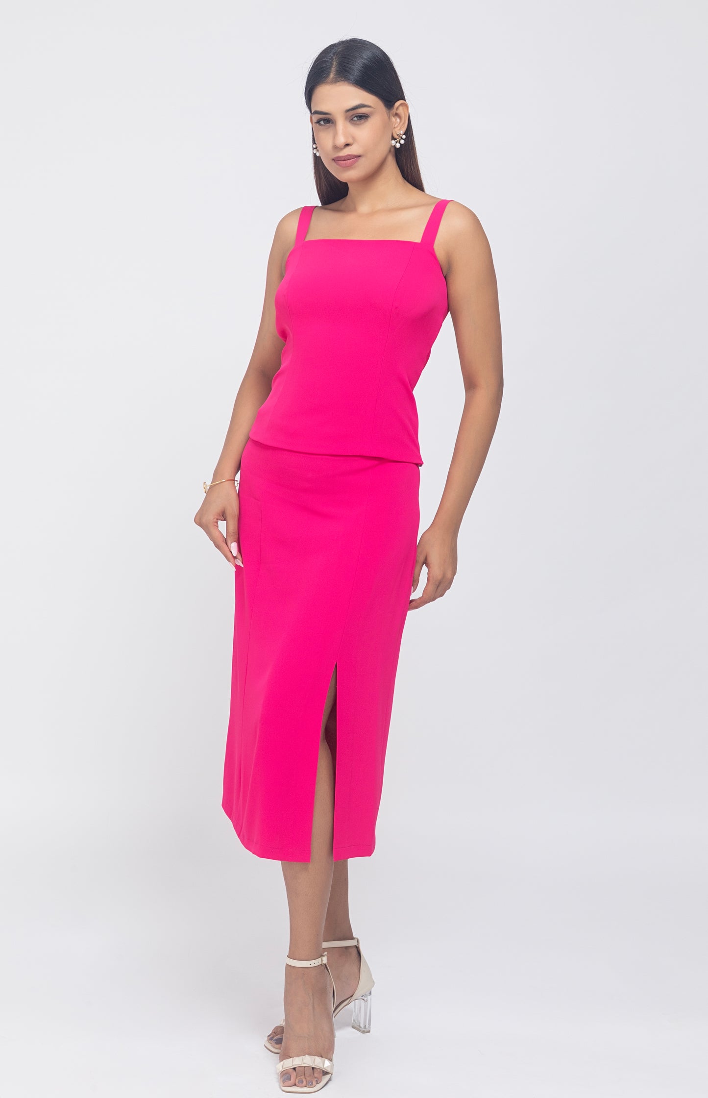 Rosy Rebellion: Hot Pink Co-ord Skirt Set