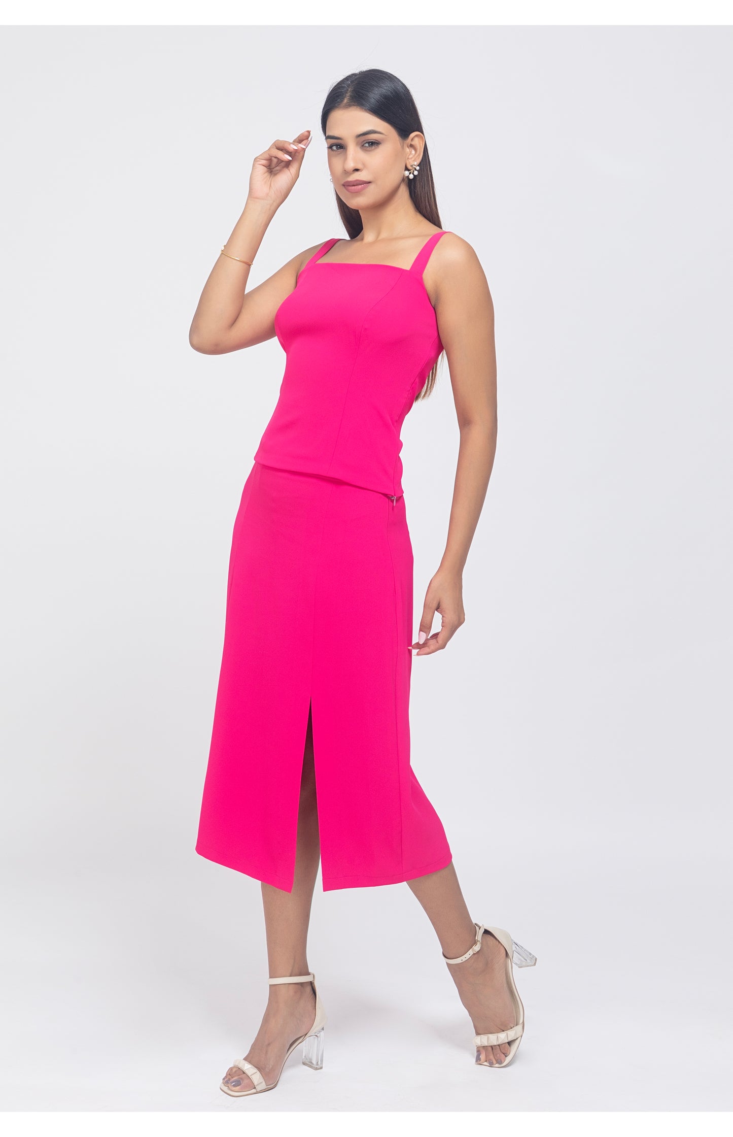 Rosy Rebellion: Hot Pink Co-ord Skirt Set