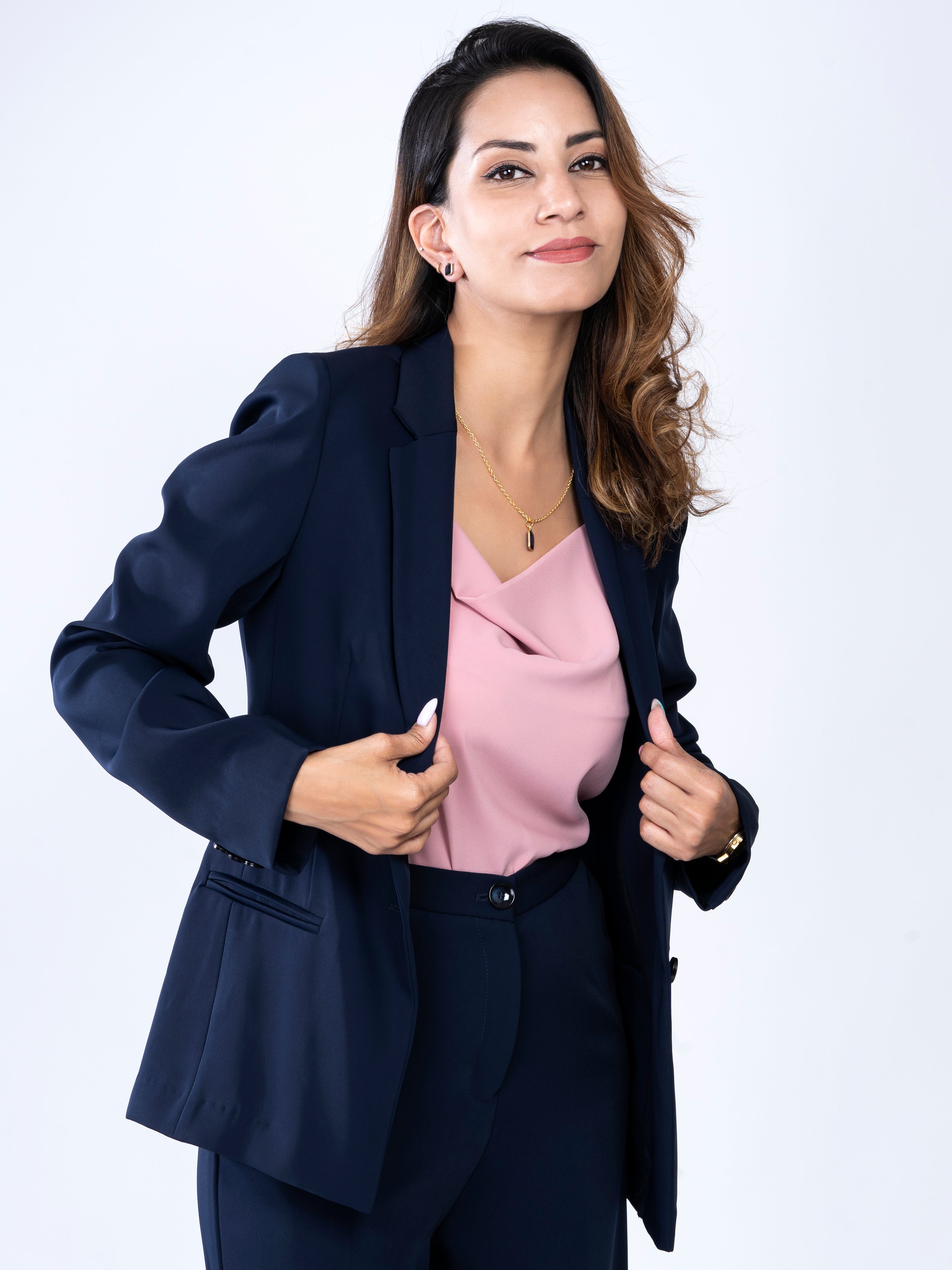 D'Almirah Blue Single-Breasted All Season Blazer