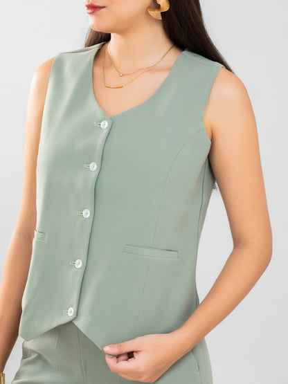 D'Almirah Sage Green Waist Coat