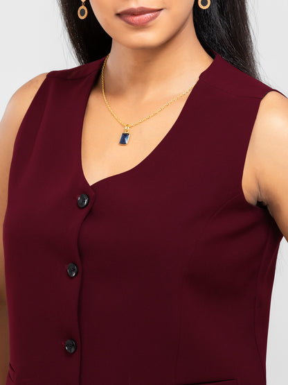 D'Almirah Maroon Waist Coat
