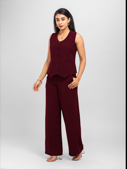D'Almirah Maroon Waist Coat