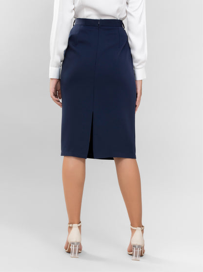 D'Almirah Navy Blue Pencil Skirt