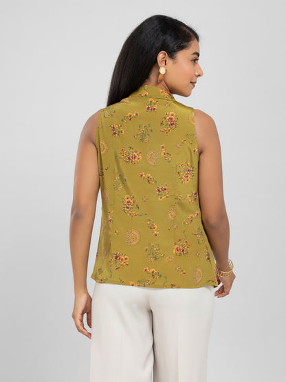 Light Green Cowl neck Top