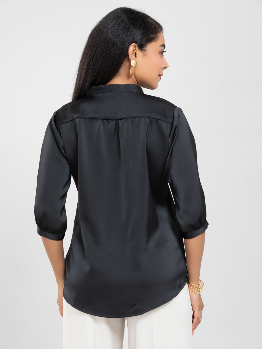 Black front pleated Top