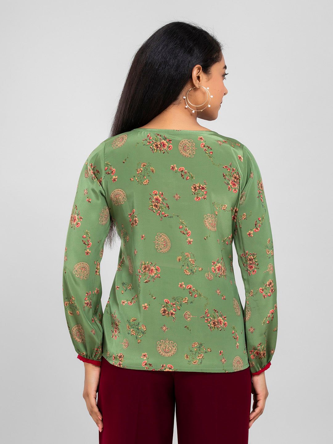 Green Floral Top for women