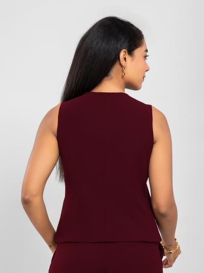 D'Almirah Maroon Waist Coat