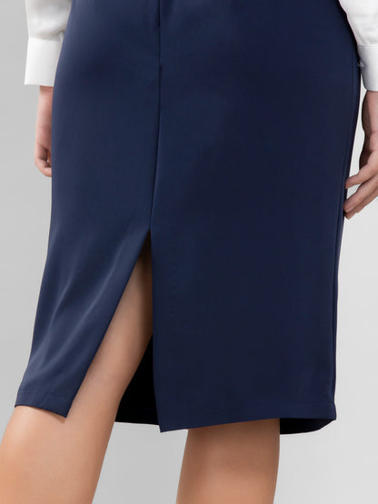 D'Almirah Navy Blue Pencil Skirt