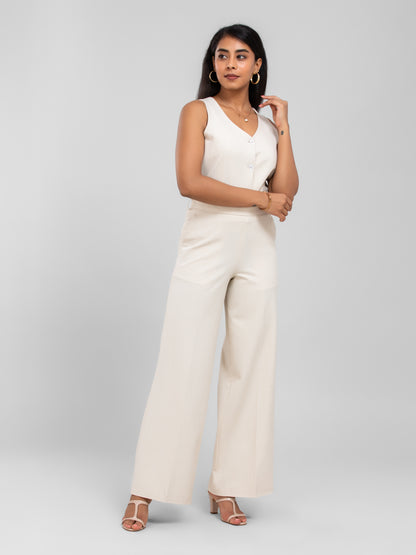D'Almirah Beige Stretchable DAily Trouser