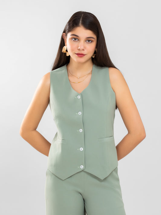 D'Almirah Sage Green Waist Coat