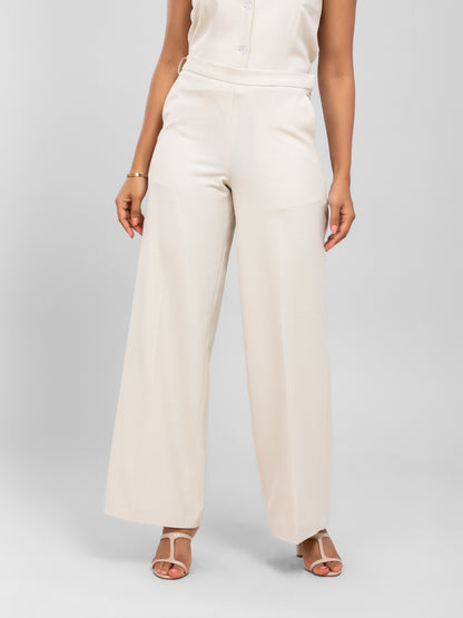 D'Almirah Beige Stretchable DAily Trouser