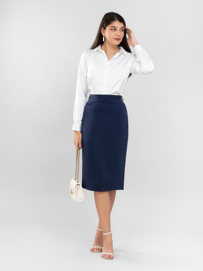 D'Almirah Navy Blue Pencil Skirt