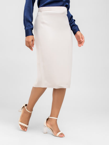 D'Almirah Beige Pencil Skirt