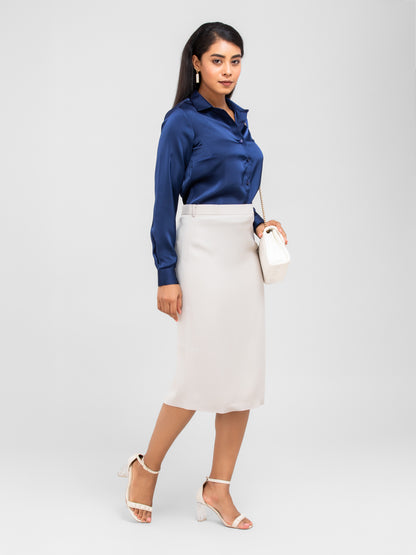 D'Almirah Beige Pencil Skirt