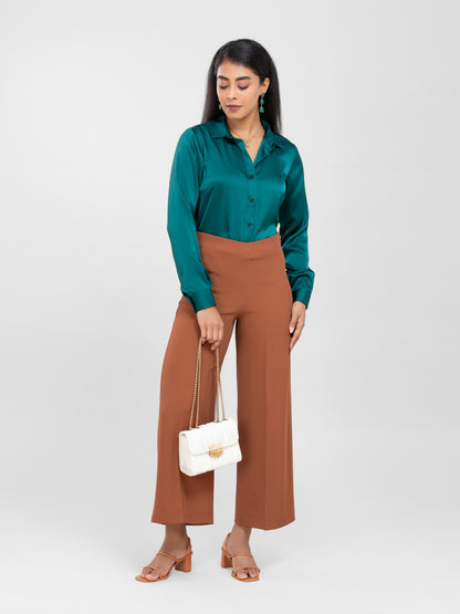 Emerald Green Satin Shirt