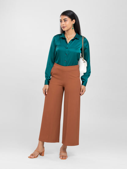 Emerald Green Satin Shirt
