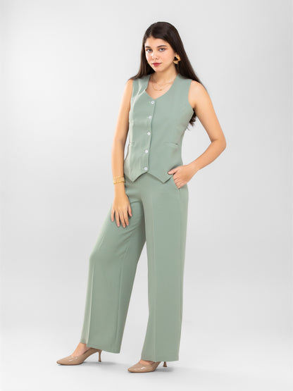 D'Almirah Sage Green Waist Coat