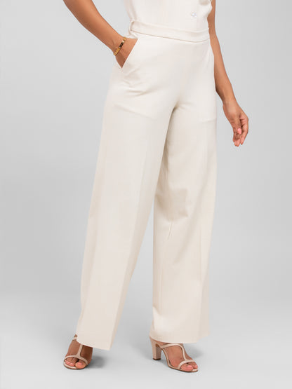 D'Almirah Beige Stretchable DAily Trouser